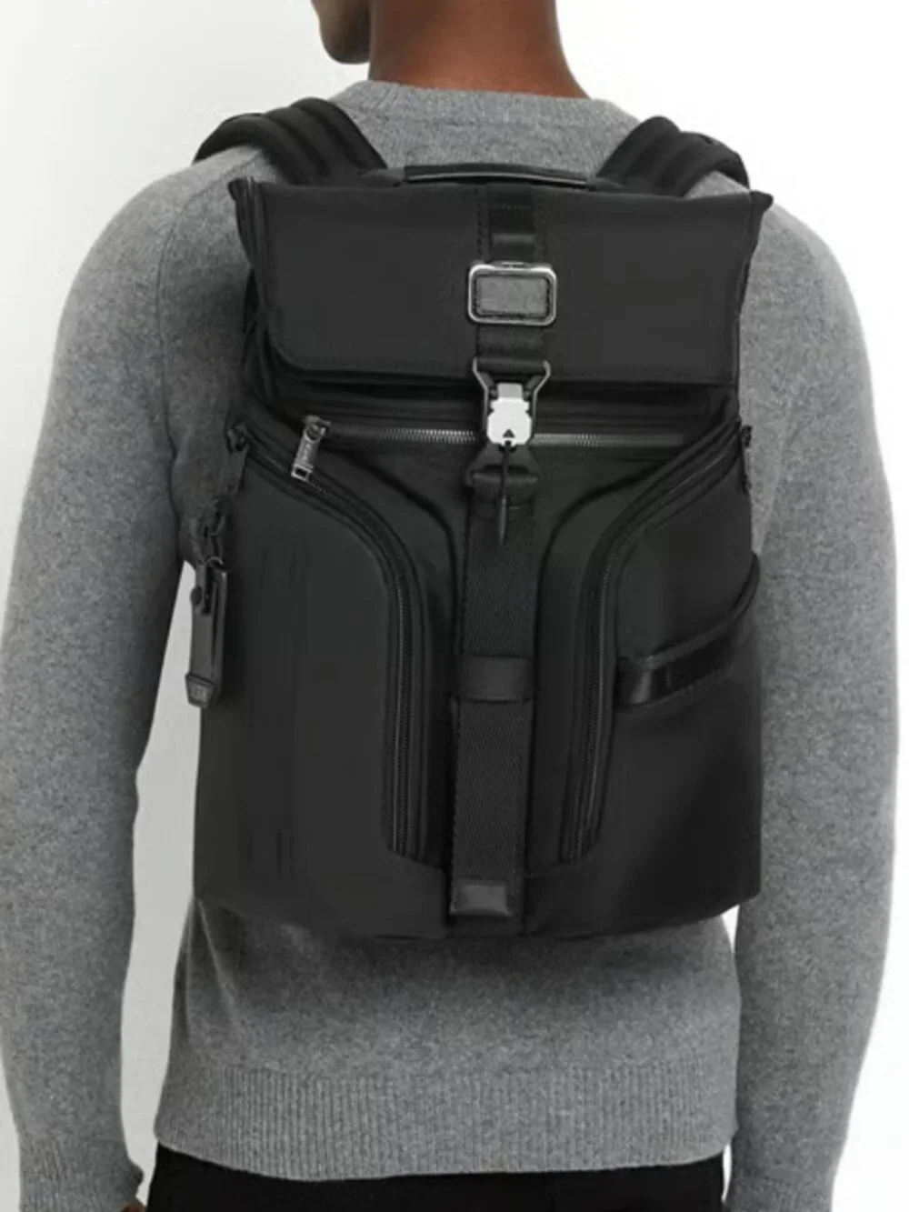 TUMI Alpha Bravo Logistics Flap Lid Backpack New in Black Color